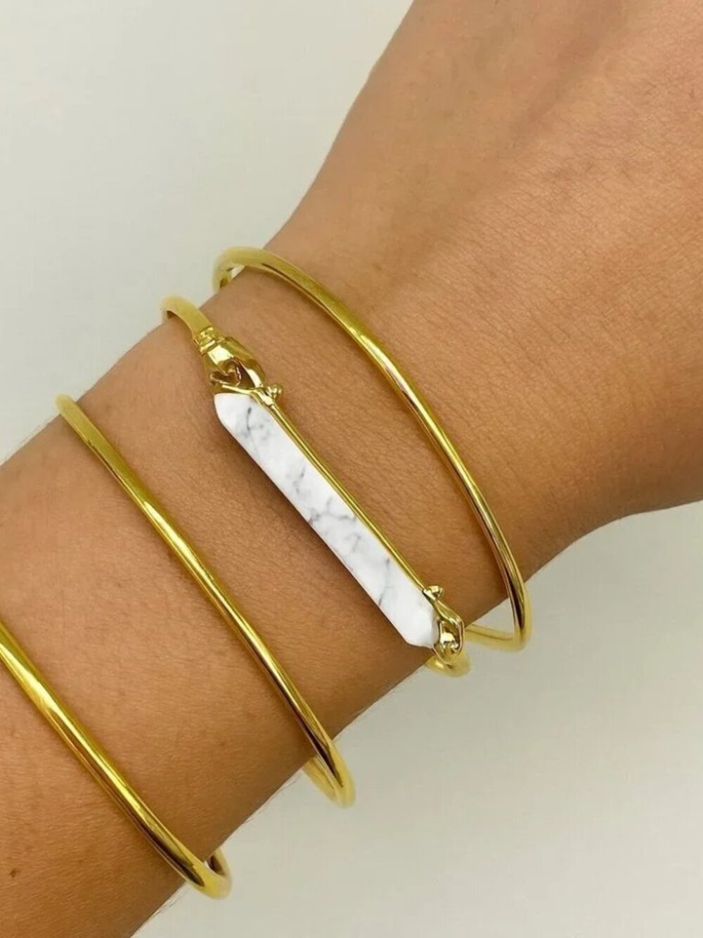 Stella & Dot Stone Rebel Bracelet Cuff Gold Tone NEW